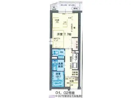 AMISTA幸町(1K/2階)の間取り写真