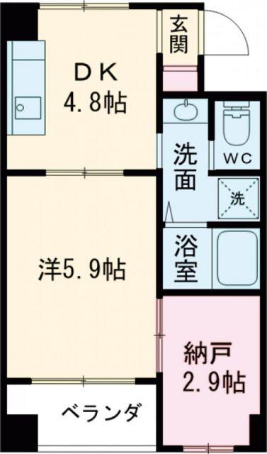 グランペール六甲(1SLDK/2階)の間取り写真