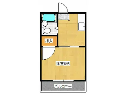 コート東ハゼI(1K/1階)の間取り写真