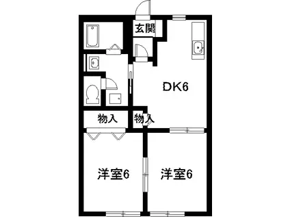 ドエル善十(2DK/1階)の間取り写真