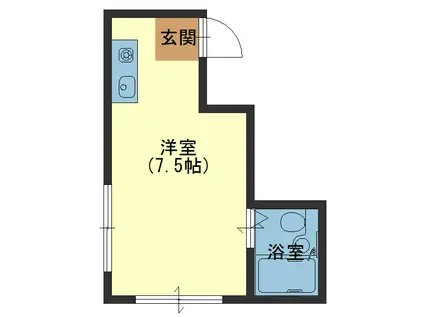 大宝谷6ロイヤルハイツ(ワンルーム/4階)の間取り写真