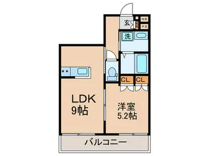 CARMEL横浜(1LDK/1階)の間取り写真