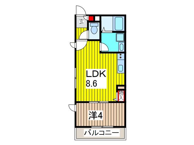 ゼフィルス(1LDK/3階)の間取り写真