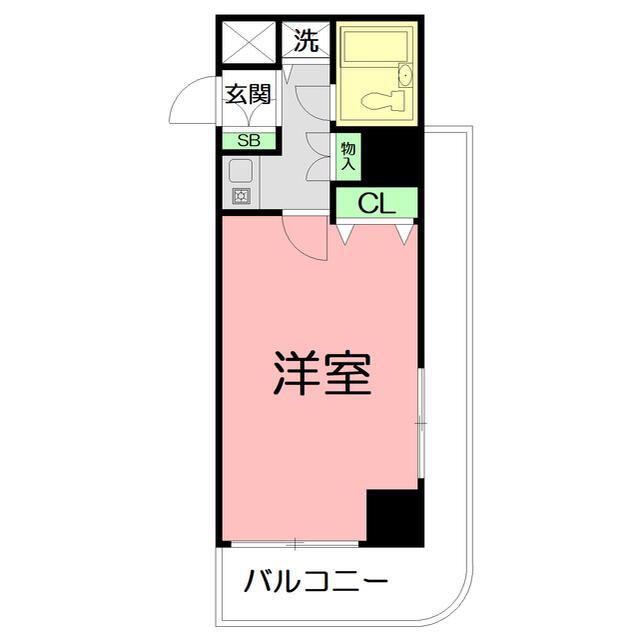 ライオンズマンション平塚宝町(1K/3階)の間取り写真