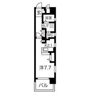 RIVO浅間町(ワンルーム/7階)の間取り写真