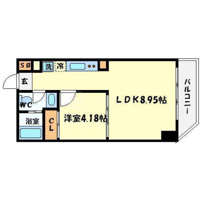 WILL DO谷町(1LDK/8階)の間取り写真