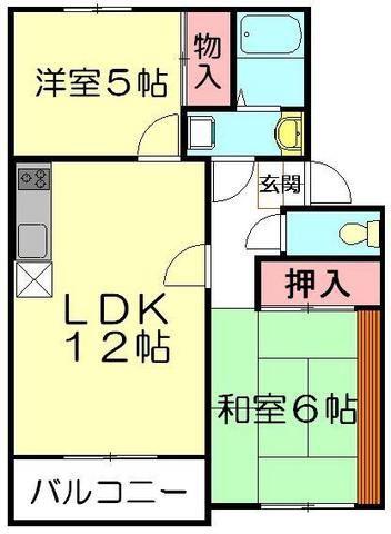 サンヴィレッジ本宿(2LDK/2階)の間取り写真