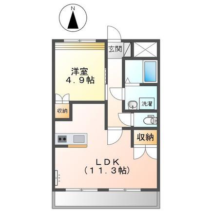 エルガーデン白石(1LDK/2階)の間取り写真