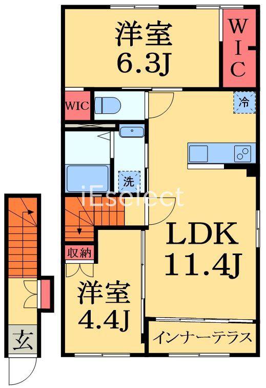 レサンス八街(2LDK/2階)の間取り写真