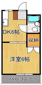 シャルム真鶴(1DK/4階)の間取り写真