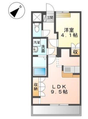 カーサ愛 3番館(1LDK/2階)の間取り写真