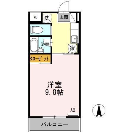 アルカコンネ桜(1K/3階)の間取り写真