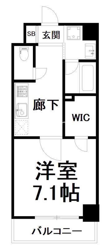 ベラジオ雅び烏丸十条II(1K/9階)の間取り写真