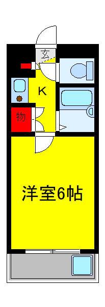ベイコートNO1(1K/1階)の間取り写真