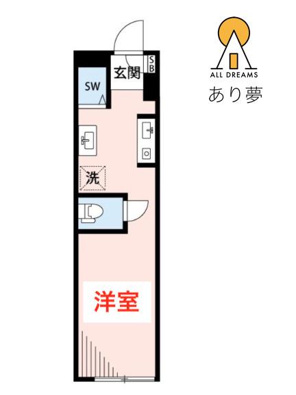 ソフィア上星川(ワンルーム/2階)の間取り写真