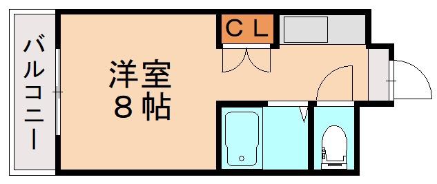 ビブレ西小倉B館(1K/4階)の間取り写真