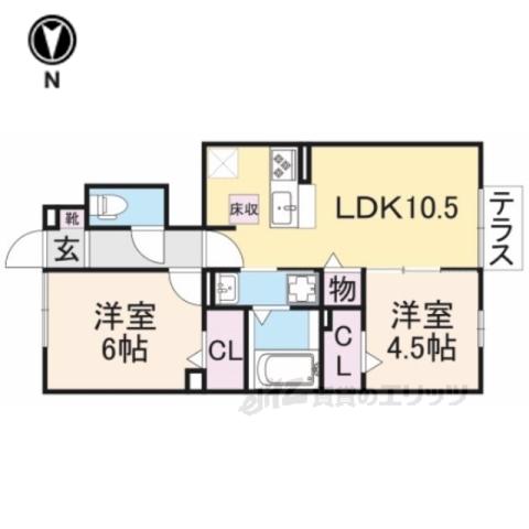 メゾン ダンデリオン(2LDK/1階)の間取り写真
