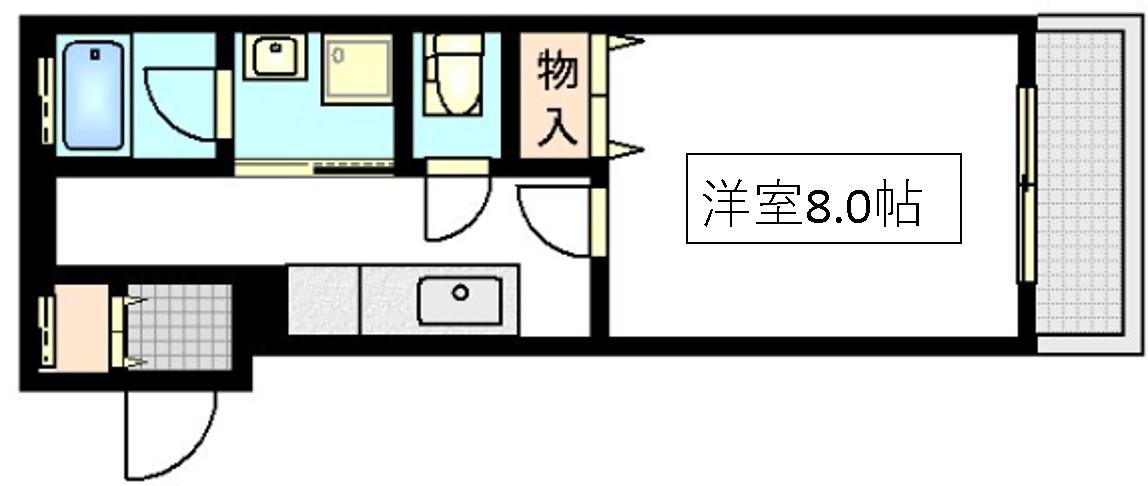 アポイントビル宇品神田(1K/2階)の間取り写真