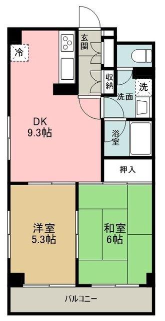日神パレステージ南大泉(2DK/1階)の間取り写真