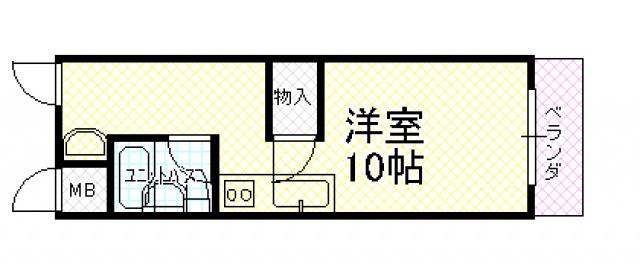 OMレジデンス柏原II(ワンルーム/3階)の間取り写真