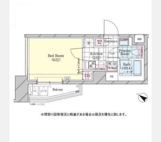 シェル品川戸越(1K/4階)の間取り写真