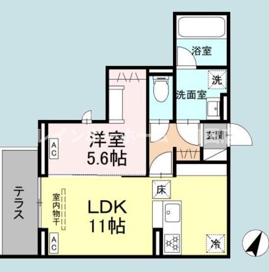 エスペリア新百合ヶ丘(1LDK/2階)の間取り写真