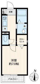 ルミエール(1K/2階)の間取り写真