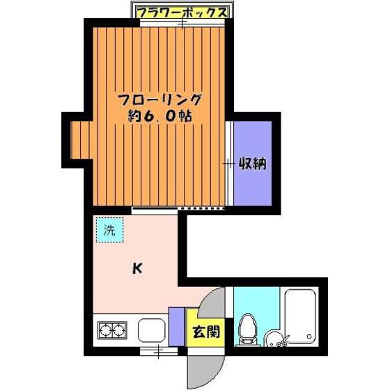 和一コーポ(1K/2階)の間取り写真