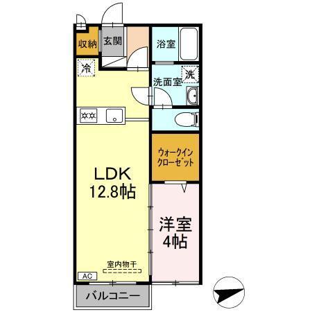 ヴェルドミール(1LDK/1階)の間取り写真