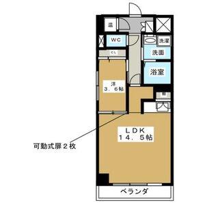 マリオン千種(1LDK/14階)の間取り写真