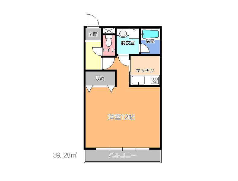 シャールロア清原台(1K/1階)の間取り写真