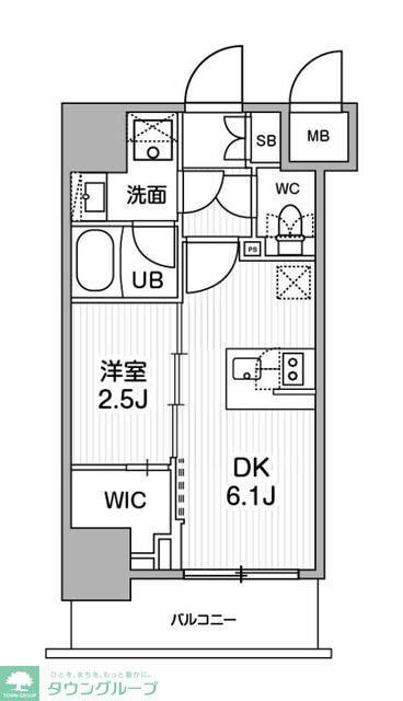 SYFORME木場(1DK/2階)の間取り写真