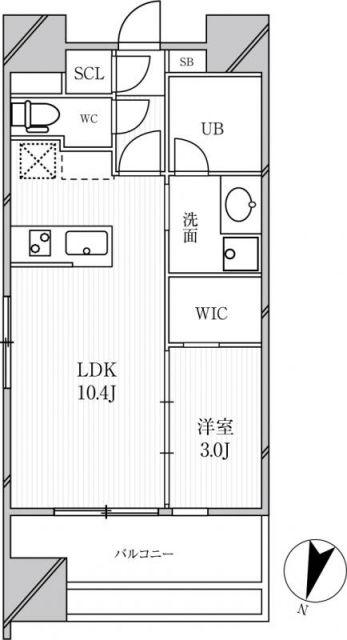 GRANPASEO明大前(1LDK/8階)の間取り写真