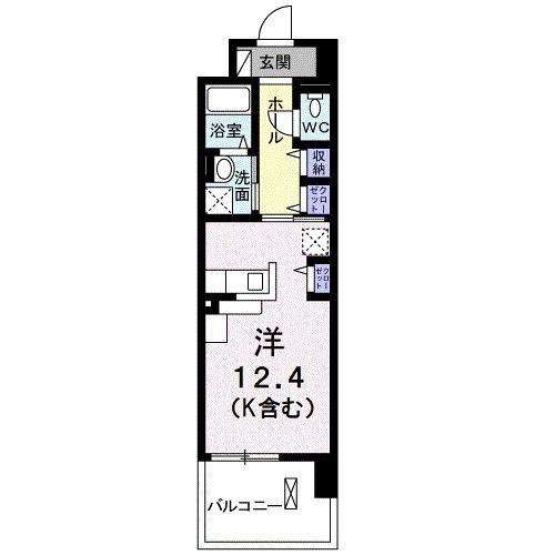 プランドール(ワンルーム/2階)の間取り写真