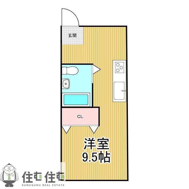 SSKハイツ(ワンルーム/3階)の間取り写真