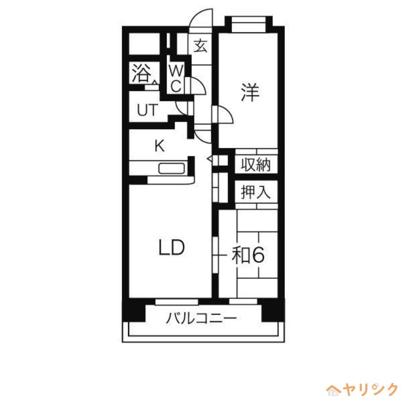 レジデンス松原(2LDK/9階)の間取り写真