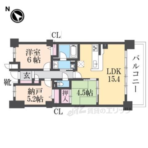 パデシオン小倉駅南(3LDK/3階)の間取り写真