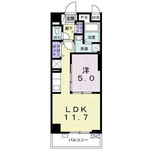 グランシャリオ 清瀬(1LDK/5階)の間取り写真