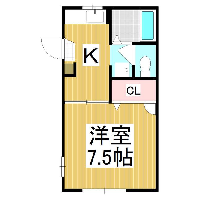 ディアス21(1K/1階)の間取り写真