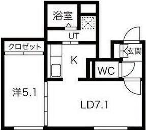 アイアール円山III(1LDK/2階)の間取り写真