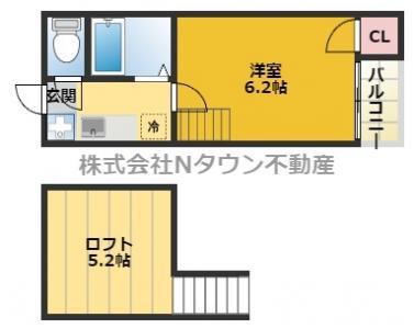 KSPACE東別院(1K/2階)の間取り写真