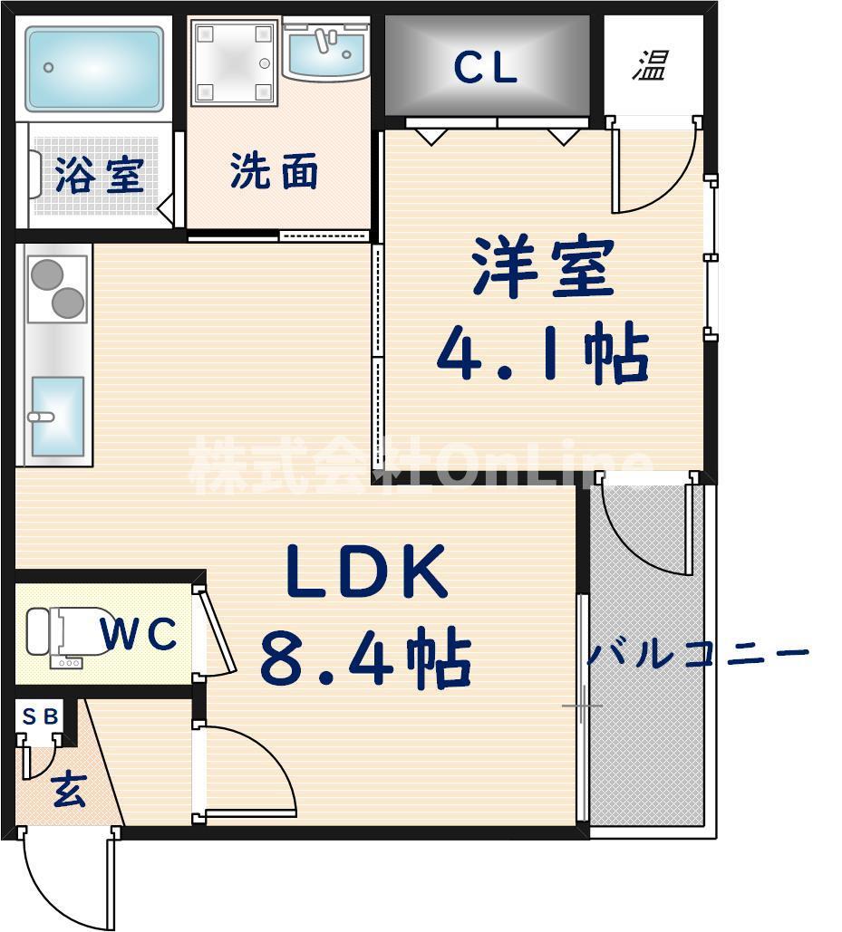 DOAHN加美正覚寺(1LDK/1階)の間取り写真