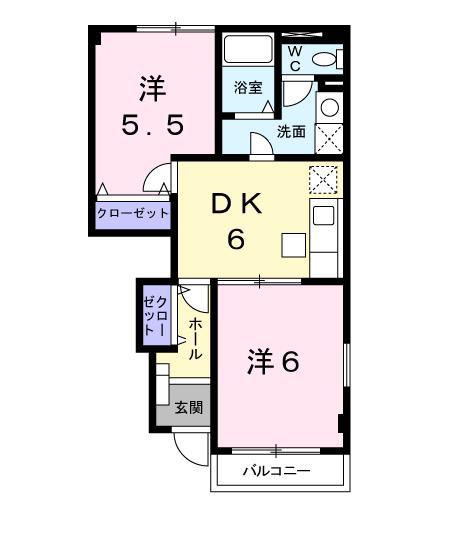 リザイア III(2DK/1階)の間取り写真