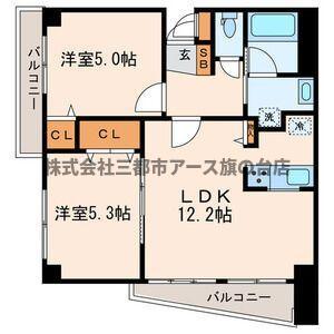 ヒルコート西馬込(2LDK/3階)の間取り写真