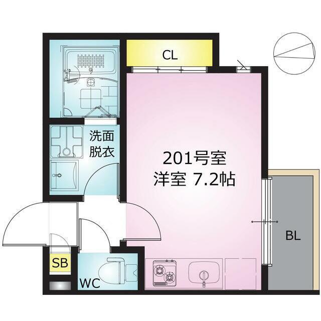 REGALEST白鳥(ワンルーム/2階)の間取り写真