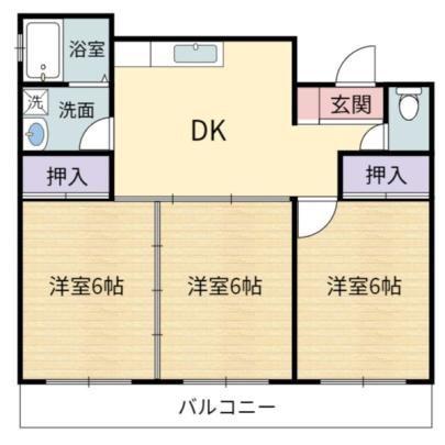 ロザート神宮西(3DK/4階)の間取り写真