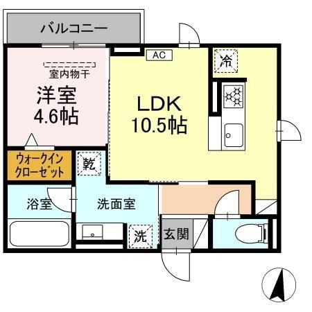 エクラノーブル(1LDK/3階)の間取り写真