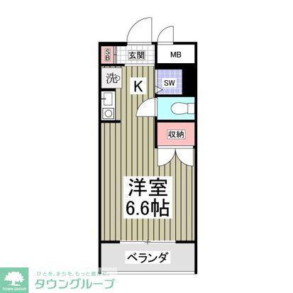 リブレス武蔵新城(ワンルーム/2階)の間取り写真
