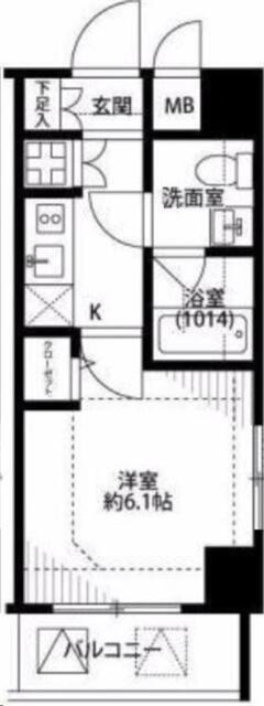 プレール・ドゥーク西巣鴨(1K/13階)の間取り写真