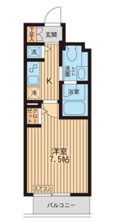 KDXレジデンス入谷(1K/5階)の間取り写真